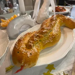 Пирог закуска с курицей и грибами «Змея» 🐍