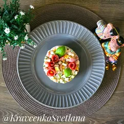 Овощной салат с ветчиной