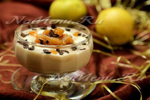 Творожный мусс с карамельными яблоками