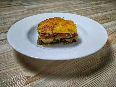 Куриные грудки с баклажанами и помидорами