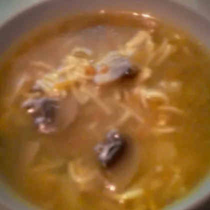 Суп куриный с вермишелью и шампиньонами