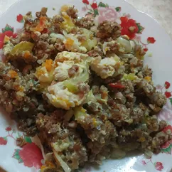 Запеканка с курицей, овощами и с гречкой