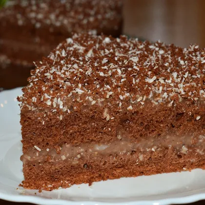 Постный шоколадно-кокосовый торт