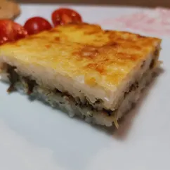 Запеканка с рисом и грибами