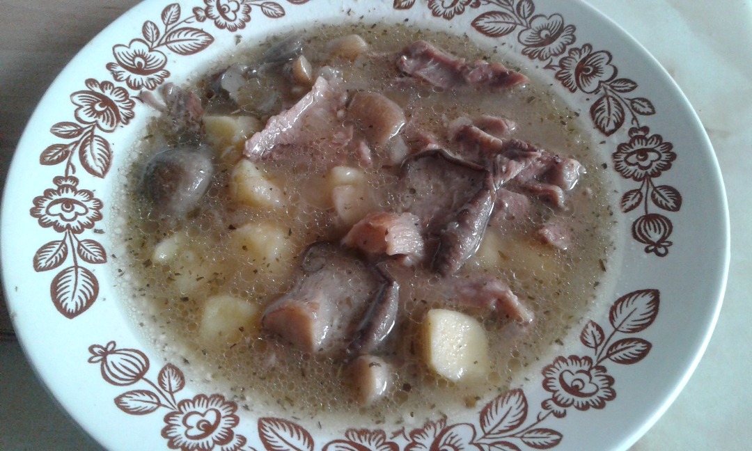 Суп с индейкой и грибами
