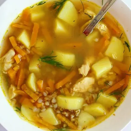 Лёгкий суп с гречкой