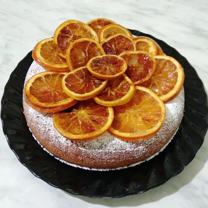 Лимонный кекс с апельсинами в карамели