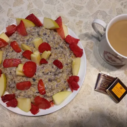 Овсянка шоколадная😍с фруктами