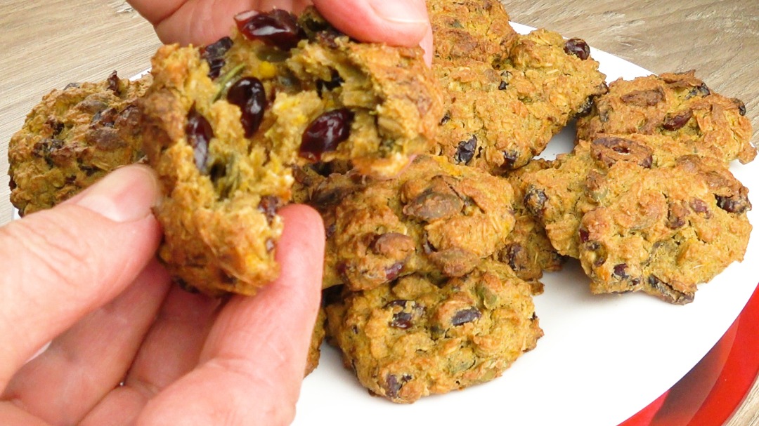 Овсяное печенье с тыквой и клюквой | Oatmeal cookies with pumpkin and cranberry