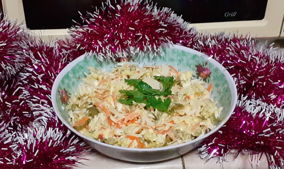 Крабовый салатик с корейской морковкой