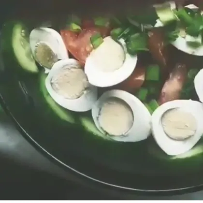 Овощной салат с яйцом #пп
