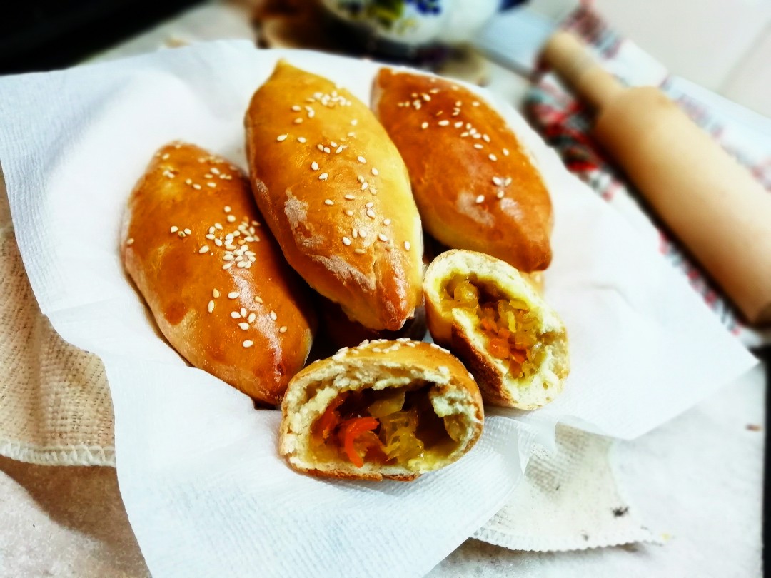 Печёные пирожки с капустой 🌮