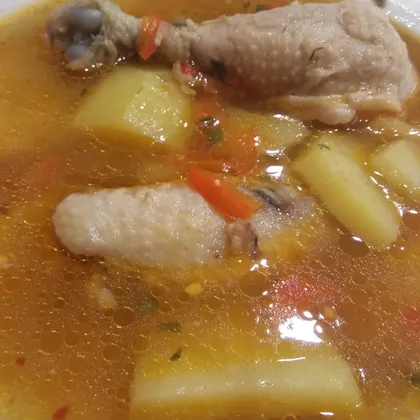 Густой куриный суп с картошкой