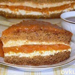 Торт с курагой и творогом