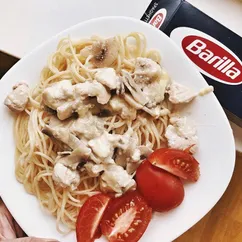 🍝 Паста с курицей и грибами в сливках 🍝