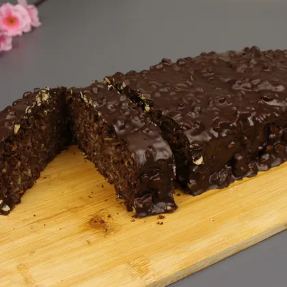 Овсяно-шоколадный пирог с орехами