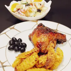 Куриные бедрышки с картошкой в аэрогриле