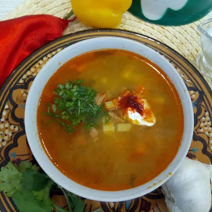 Мастава (узбекский суп с рисом и овощами)