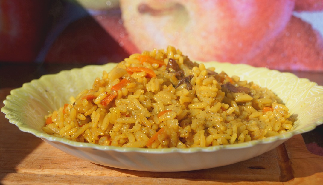 Плов с белыми грибами