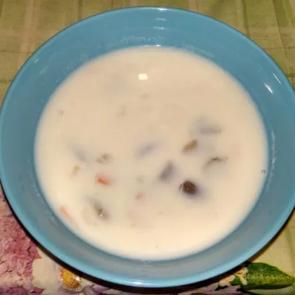 Молочный суп с грибами и картофелем