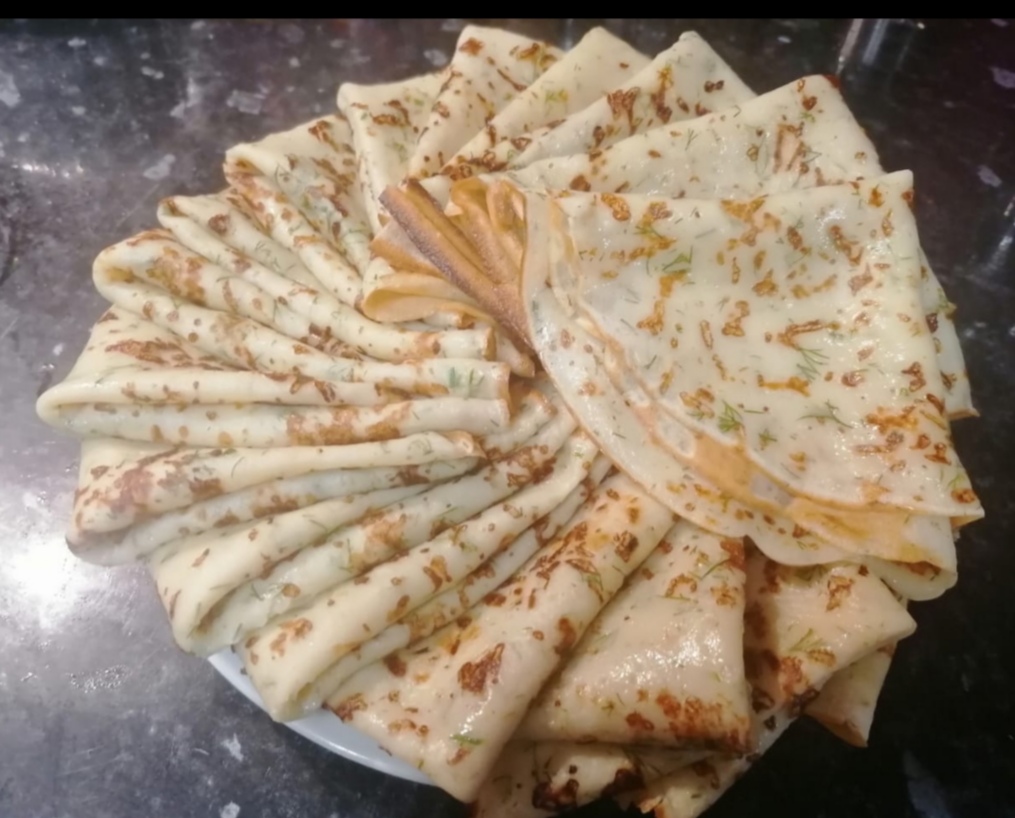 Блинчики с сыром и зеленью!