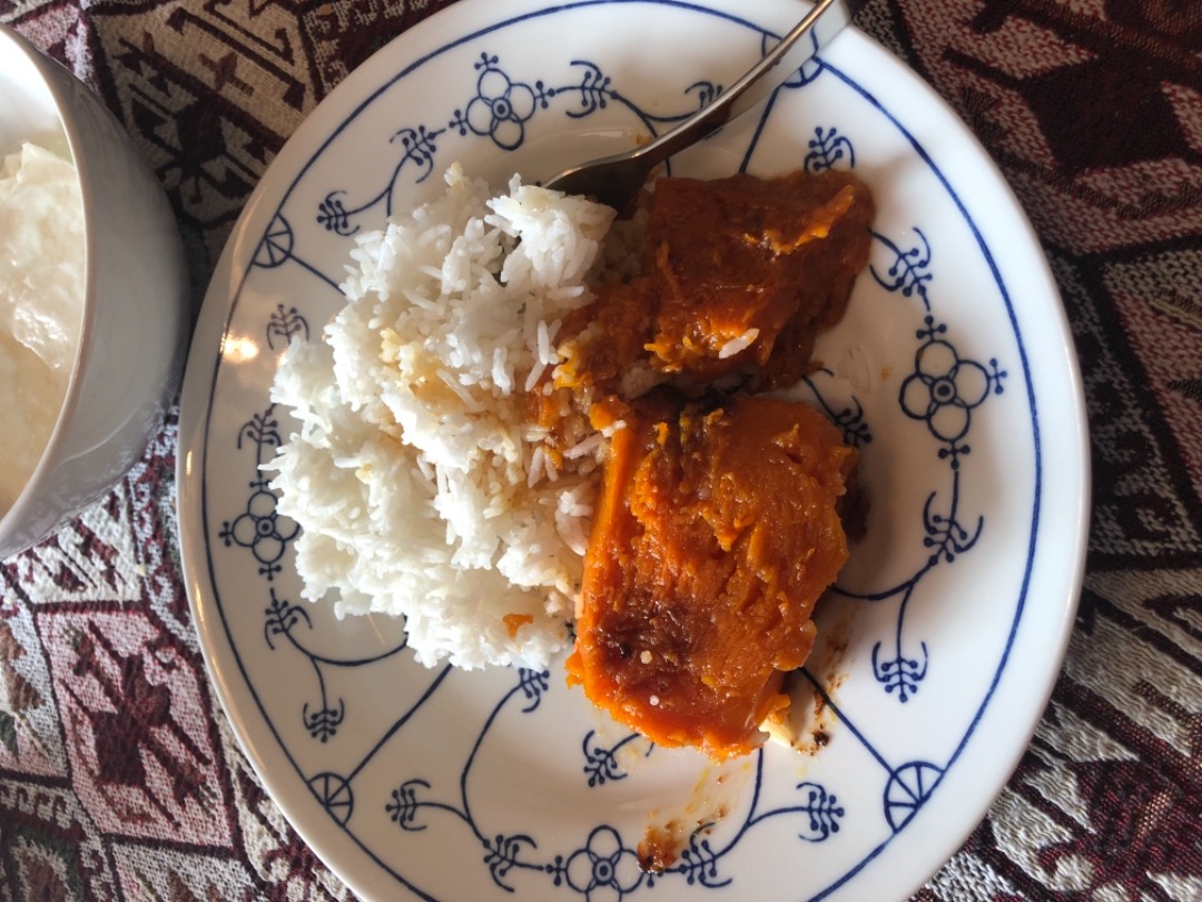 Жаренная тыква с рисом