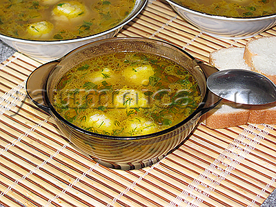Мясной суп с сырными шариками
