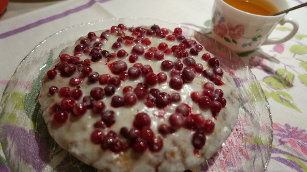 Пирог к чаю клюквенный