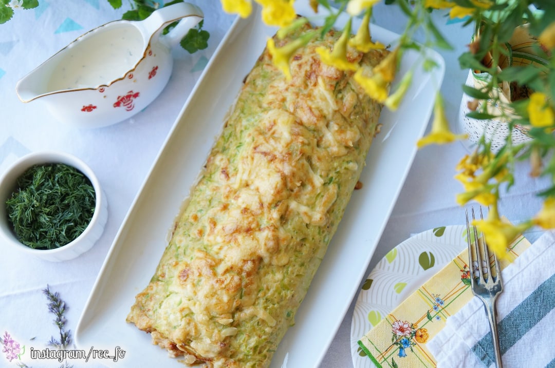 Кабачковый рулет с мясом и сыром 🧀