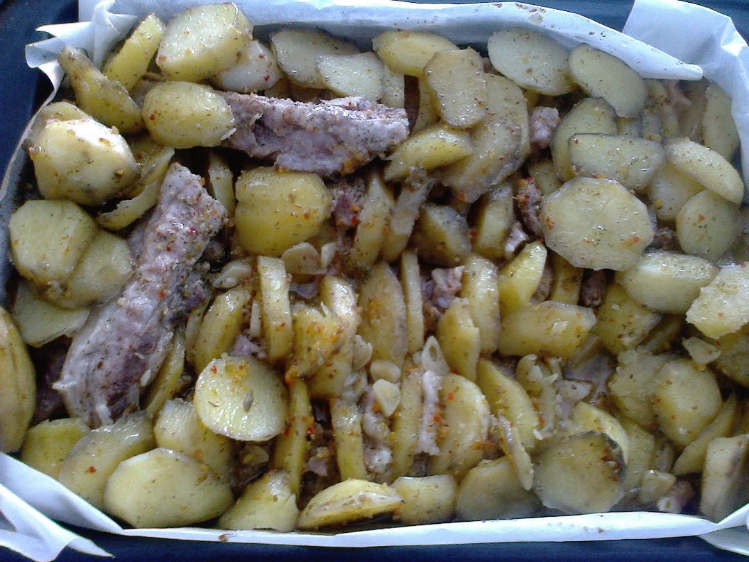 Картошка с грудинкой в рукаве в духовке пошаговый рецепт