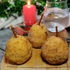 "Мясные груши" - горячее на праздничный стол. Мясо на Новый год. Рецепты на Новый год  2026. Новогодний стол 2026. Горячие закуски. Кордон блю в новом формате