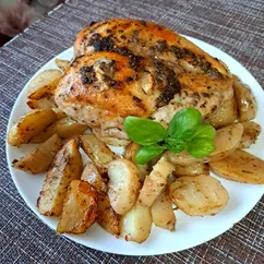 Куриная грудка с картошкой в рукаве в духовке 