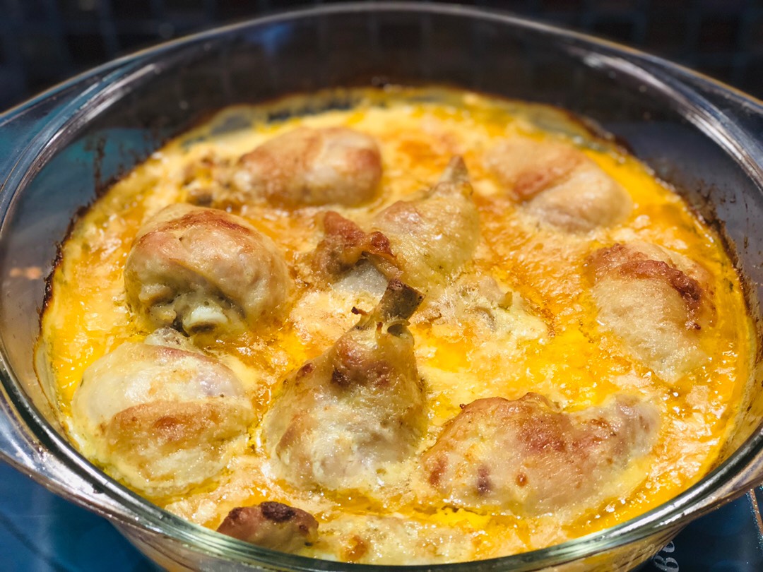 Запечённая курица в сливочном соусе