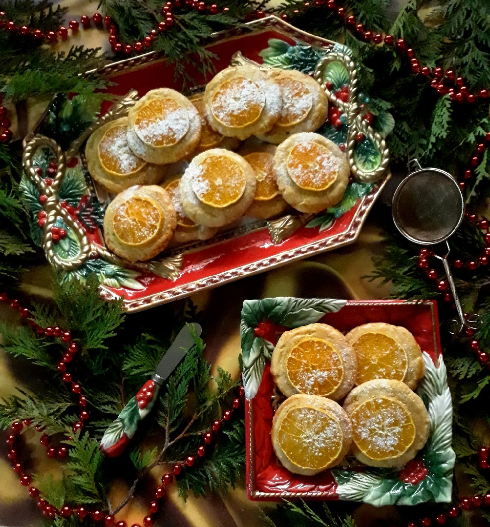 Новогодняя выпечка - миндально-мандариновое печенье 🎄