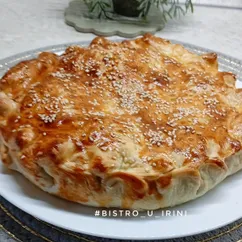 Бургер торт с мясным фаршем, овощами и сыром