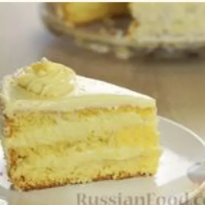 Бисквитный торт с кремом 'Пломбир'
