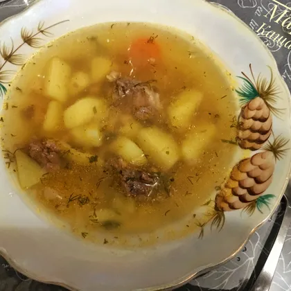 Суп с тушёнкой и фасолью 