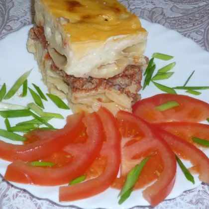 Запеканка с фаршем и макаронами