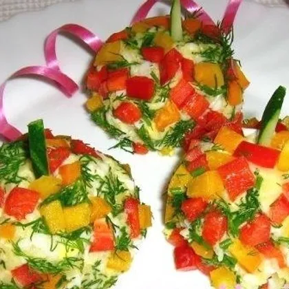 Овощной салат гарнир Салатные шарики