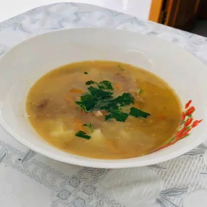 Гречневый суп из тушенки