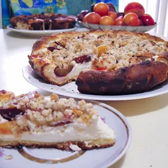 Сливовый пирог с творогом и штрозелем. Himmlische Pflaumenkuchen