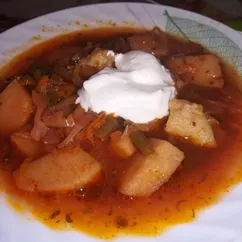 Борщ со стручковой фасолью