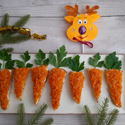 Новогодние бутерброды 'Морковка' 🥕