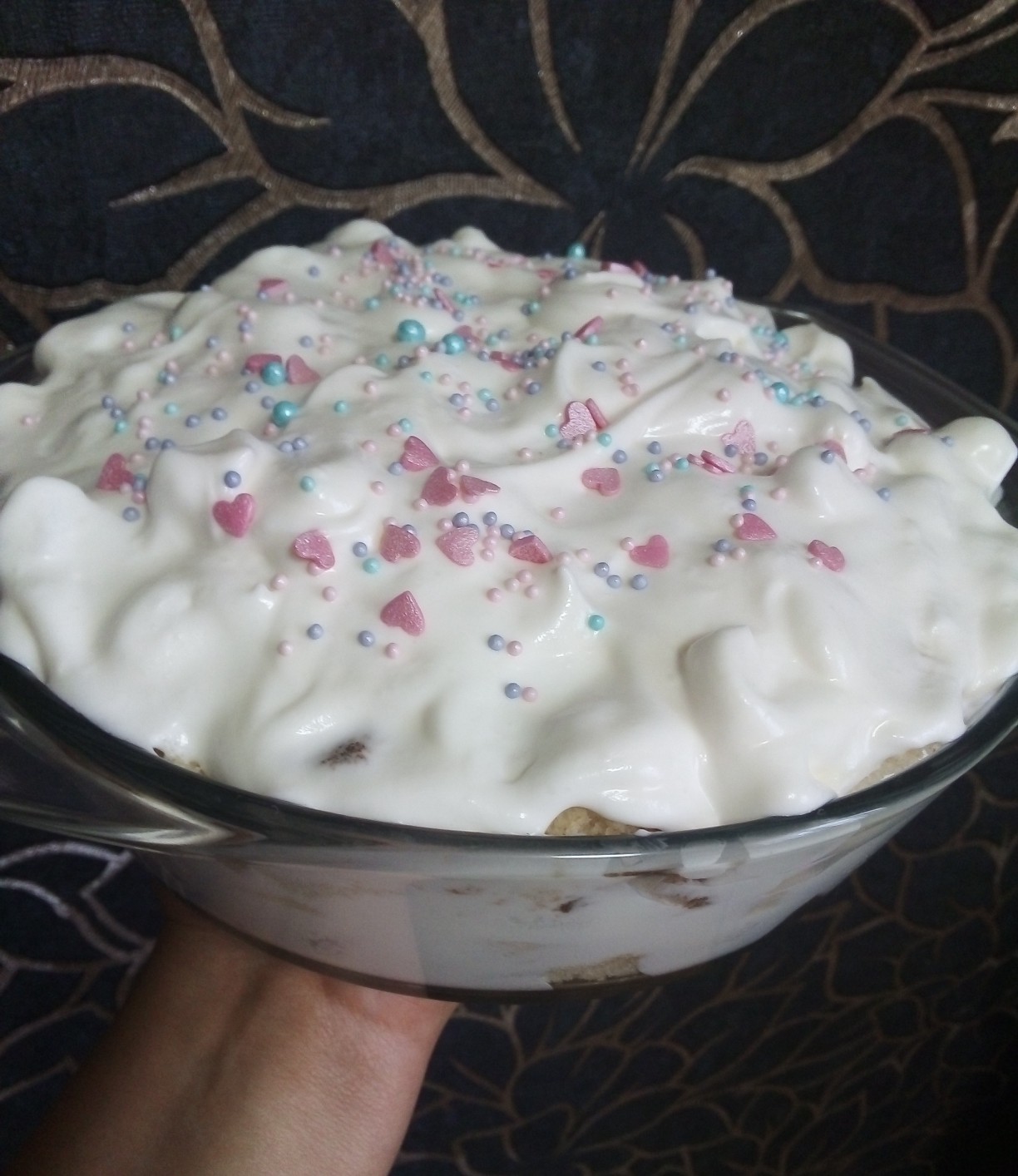 Трайфл с бананом и сливками