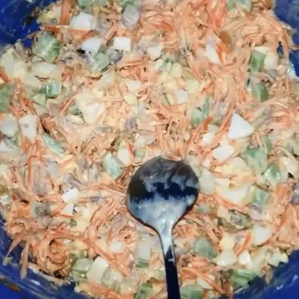 Салат с копченым окорочком и морковью по-корейски