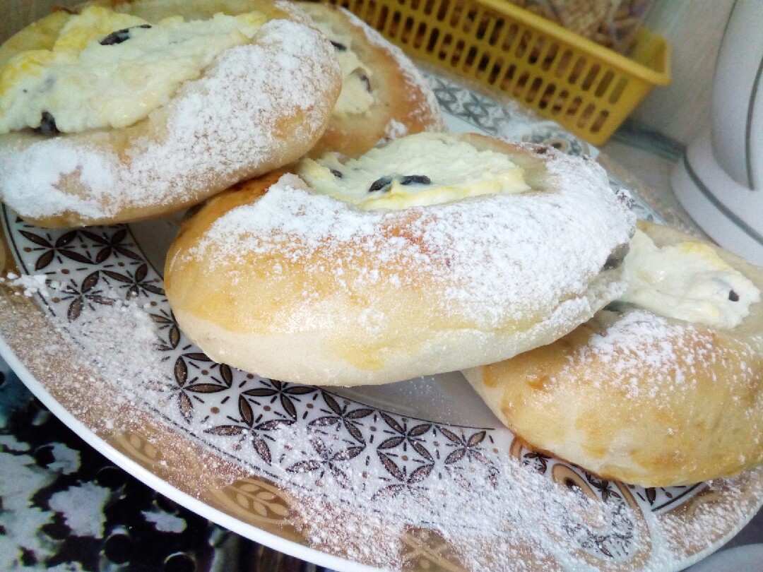 Ватрушки ванильные с изюмом🍩🍩🍩