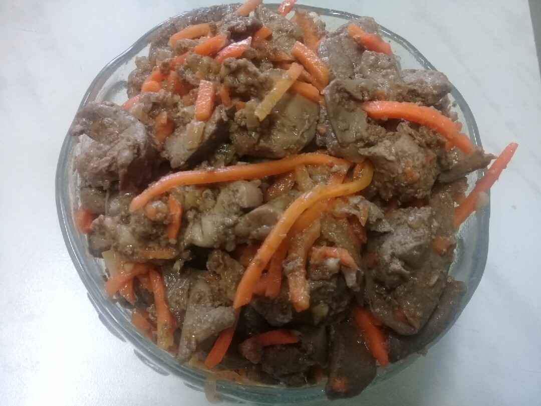 Салат из свиной печени с морковью по-корейски