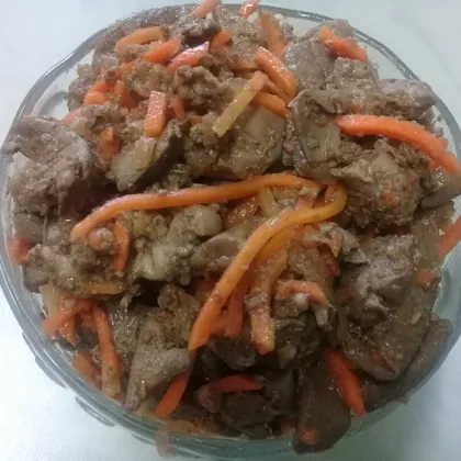 Салат печень с корейской морковкой