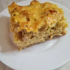 Запеканка с макаронами и куриным филе