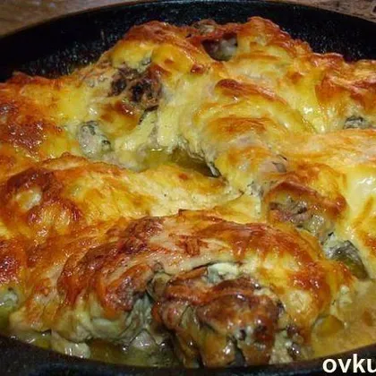 Курочка с чесноком и сыром